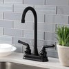 Kingston Brass KB490 Two-Handle 4-Inch Centerset Bar Faucet, Matte Black KB490